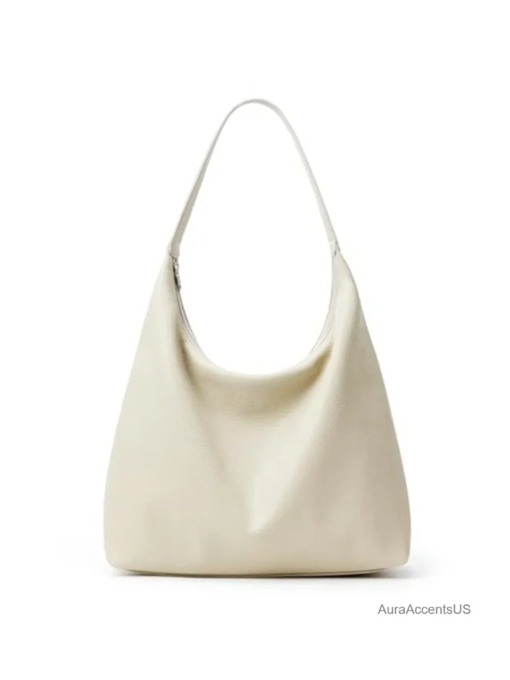 Vegan Leather Slouchy Tote Bag Hobo with Zipper, Large Capacity